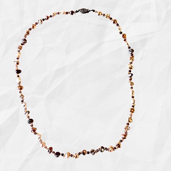 Fresh Water Pearl Necklace Nuggests & Beads With 14K Gold Clasp 17" - Picture 5 of 14